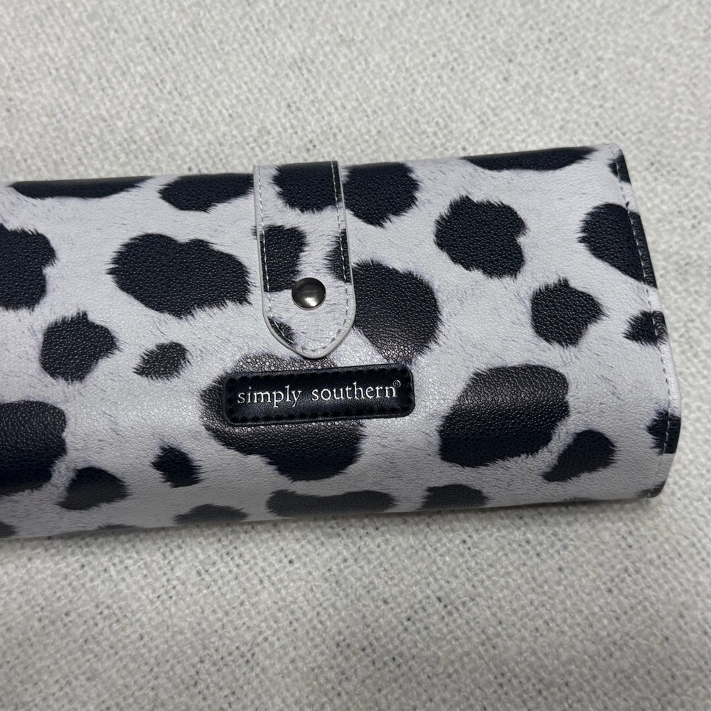 Simply Southern Black and White  Cow Print Women's Wallet